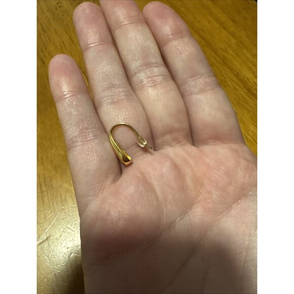 14k Gold Plated Sterling Silver Water Drop Design Minimal Earrings Jewelry Women - Picture 6 of 7